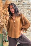 Annie Cushion Cotton Laurie Blouse Hazelnut